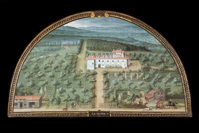 Udsigt over Villa la Magia nær Pistoia, Italien (Tempera af Giusto Utens
