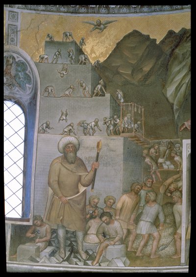 Opførelse af Babelstårnet, 1360-70 af Giusto di Giovanni de Menabuoi