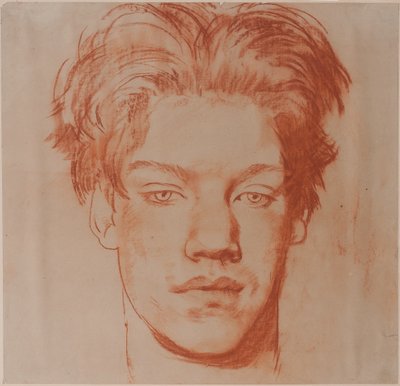 Hovedet af en ung mand (rødt kridt) af Glyn Warren Philpot