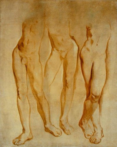 Tre studier af en mandlig nøgen (olie på lærred) af Glyn Warren Philpot