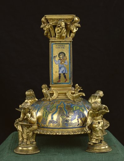Base af St. Bertins kors, fra Abbaye Saint-Bertin, ca. 1180 (forgyldt bronze og champleve emalje) (se også 204570, 232624 og 232839) af Godefroid de Huy