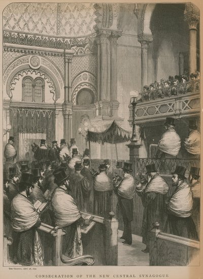 Indvielse af den nye centrale synagoge (gravering) af Godefroy Durand