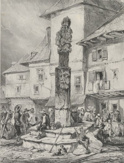 Chaudesaigues Cross, 1831. af Godefroy Engelmann