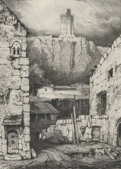 Dungeon af Château de Polignac, 1830. af Godefroy Engelmann