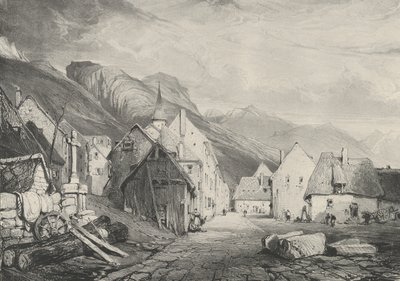 Indgang til landsbyen Les Bains, 1831 af Godefroy Engelmann