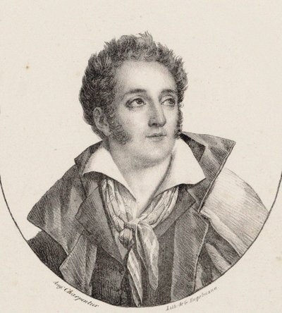 Portræt af komponisten François Charles Mansui 1785-1847. af Godefroy Engelmann