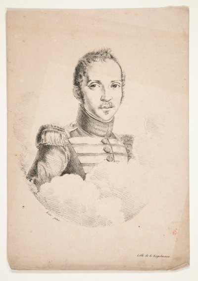 Ukendt (portræt af en soldat i brystlængde) af Godefroy Engelmann