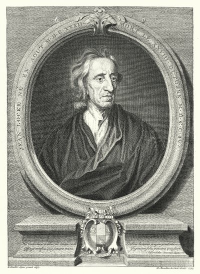 John Locke, engelsk filosof (gravering) af Godfrey (after) Kneller