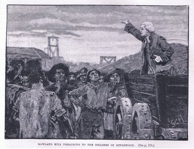 Rowland Hill prædiker for collierne i Kingswood af Godfrey C. Hindley