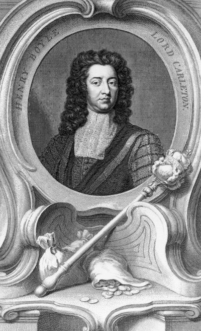 Henry Boyle, Lord Carleton graveret af Jacobus Houbraken, 1740 af Godfrey Kneller