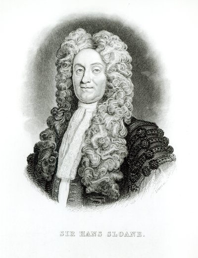 Sir Hans Sloane (1660-1753) graveret af William Home Lizars (1788-1859) til Sloanes erindringer i Jardine