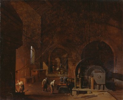 Interiør af et jernværk af Godfrey Sykes