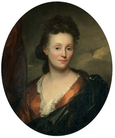 Portræt af kunstnerens kone, Francoise van Diemen af Godfried Schalcken