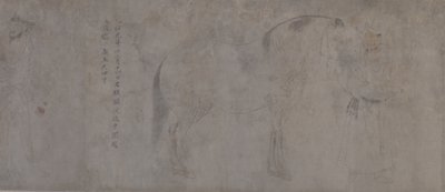Detalje af Five Tribute Horses (blæk og farve på papir) af Gonglin Li