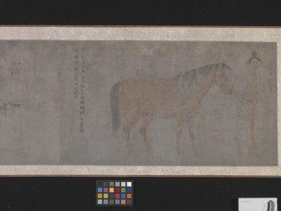 Five Tribute Horses (blæk og farve på papir) af Gonglin Li