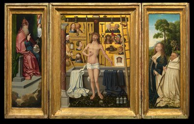 Triptykon af Antonius Tsgrooten (olie på panel) af Goossen van der (1465 c.1538) Weyden