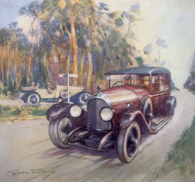 Plakat, der reklamerer for Bentley-biler, 1927 af Gordon Crosby