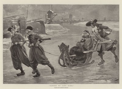 Bugsering af My Lady Home (litho) af Gordon Frederick (after) Browne