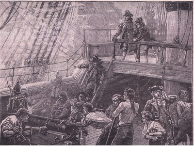 Admiral Rodney bombarderer Le Havre AD 1759 af Gordon Frederick Browne