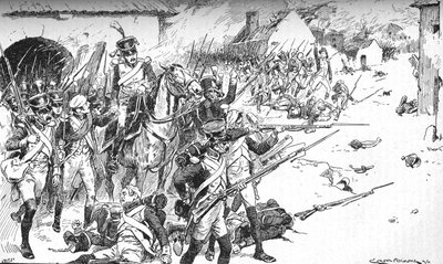 Kolonne efter kolonne tvang sig vej ind i landsbyen, kun for at blive slynget tilbage, 1896, 1902 af Gordon Frederick Browne