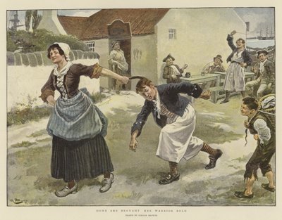 Hjem Hun bragte sin Warrior Bold (chromolitho) af Gordon Frederick Browne