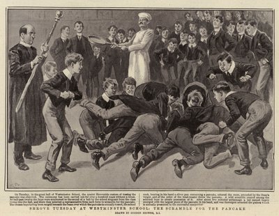 Fastelavn på Westminster School, Scramble for the Pancake af Gordon Frederick Browne