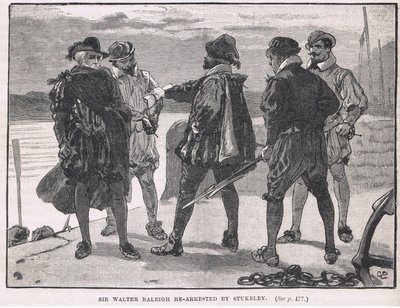 Sir Walter Raleigh genanbringes af Stukeley 1618 af Gordon Frederick Browne