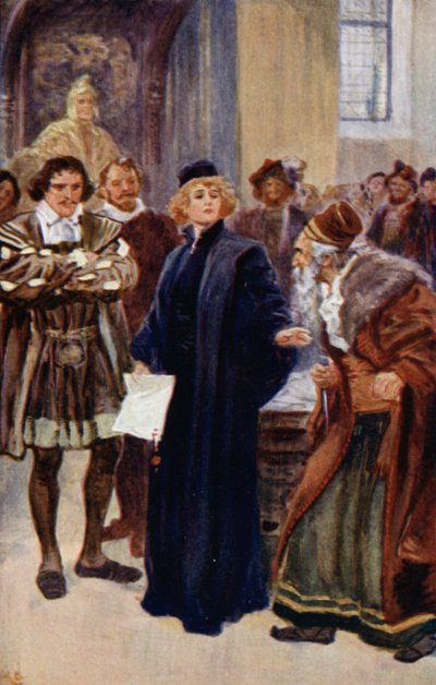 "Bliv lidt, jøde," sagde Portia af Gordon Frederick Browne