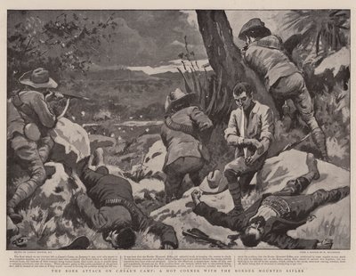 Boerangrebet på Cæsars lejr, et varmt hjørne med de grænsemonterede rifler af Gordon Frederick Browne