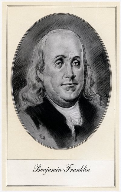 Benjamin Franklin, politisk skikkelse og statsmænd i USA, begyndelsen af det 20. århundrede af Gordon Ross