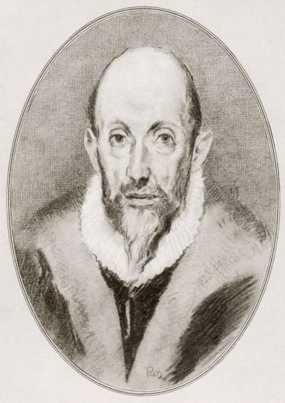 Domenikos Theotokopoulos, El Greco, fra levende biografier om store malere. af Gordon Ross