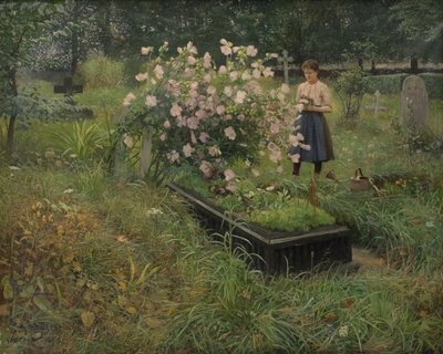Kirkegårdsscene af Gottfrid Kallstenius