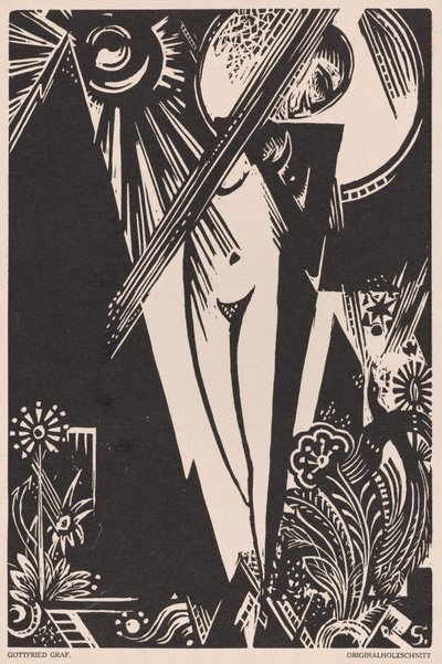 Uden titel (Girl with Bird of Paradise) af Gottfried Graf