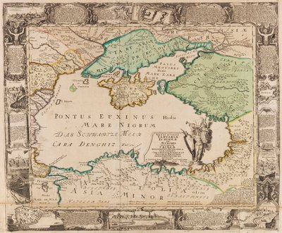 Kort over Sortehavet og Krim, ca. 1740. af Gottfried Jacob Haupt