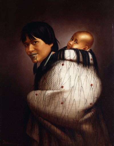 Ana Rupene og barn, af Gottfried Lindauer