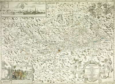 Et kort over Østrig og Tjekkoslovakiet, 1718 af Gottfried Pfantz