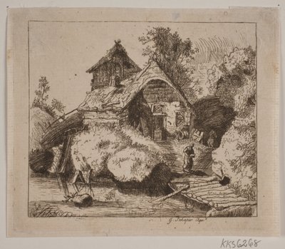 Gammelt bondehus af Gottfried Schaper