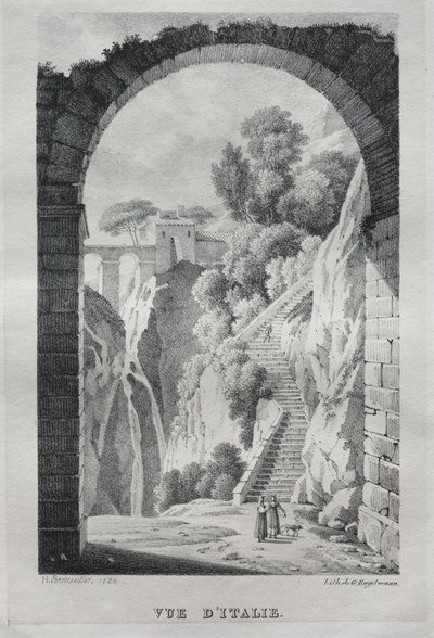 Udsigt over Italien, 1820. af Gottfried or Godefroy Engelmann