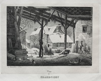 Udsigt over Chamboissy, 1820. af Gottfried or Godefroy Engelmann