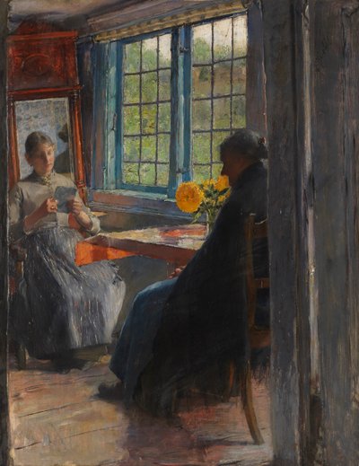 Kvinder ved havevinduet, ca. 1890. af Gotthardt Kuehl