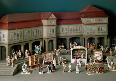 Venetian Fair en markedsscene til minde om en rejse til Venedig foretaget af hertug Carl Eugen af Württemberg af Gottlieb Friedrich Riedel