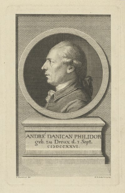 Portræt af François-André Danican Philidor 1726-1795, ca. 1790. af Gottlob August Liebe