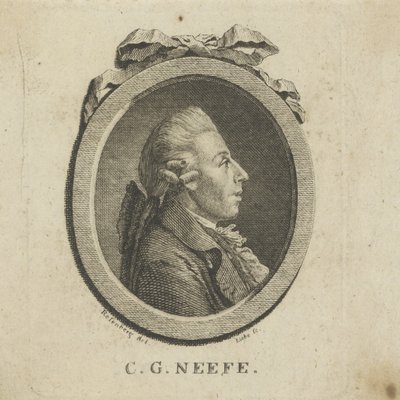 Portræt af komponisten Christian Gottlob Neefe 1748-1798, ca. 1780. af Gottlob August Liebe