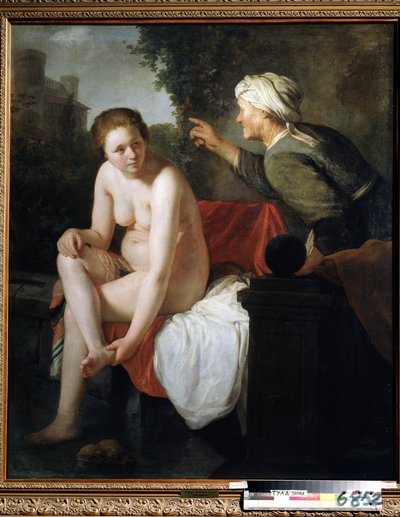 ""Bathsabi au Bain"" (Badende Bathsheba) Maleri af Govert Flinck (Hoon Govert Flinck) (1615-1660) Huille sur Toile. Musi nationaldag i Toulla, Rusland. af Govaert Flinck