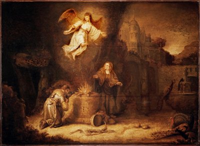 Manoahs offer. Manoach er far til Simson (oliemaleri) af Govaert Flinck