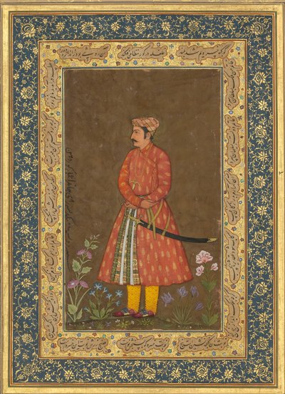 Portræt af Rup Singh, folio fra Shah Jahan-albummet, bagside: ca. 1615-20, recto: ca. 1500 af Govardhan