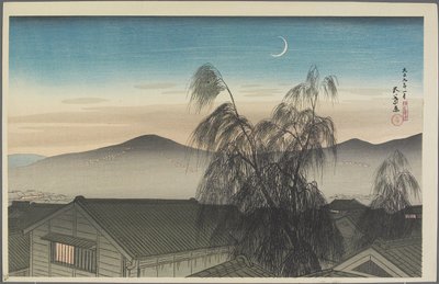 Aftenmåne over Ko_be, januar 1920 af Goyo Hashiguchi