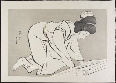 Kvinde folde kimono, oktober 1920 af Goyo Hashiguchi