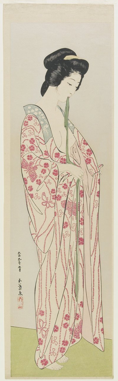 Kvinde i Kimono Undertøj, maj 1920 af Goyo Hashiguchi