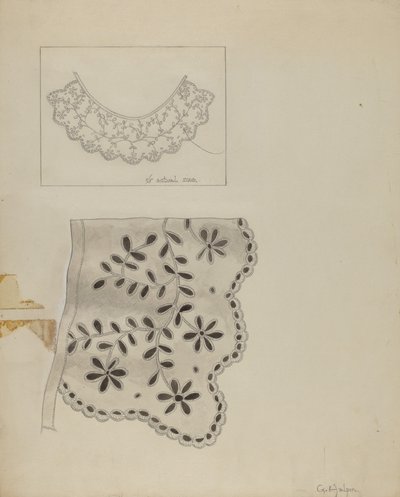 Broderet hørkrave af Grace Halpin